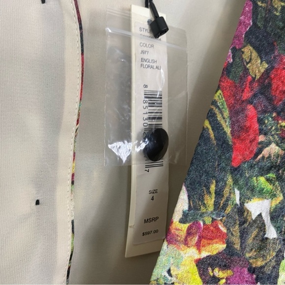 Alice + Olivia Triss Maxi Floral Cut Out Sleeveless Dress Sz 4 - Picture 6 of 7